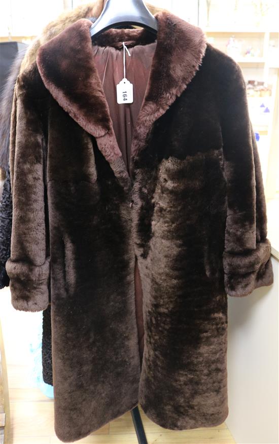 A brown beaver mink coat